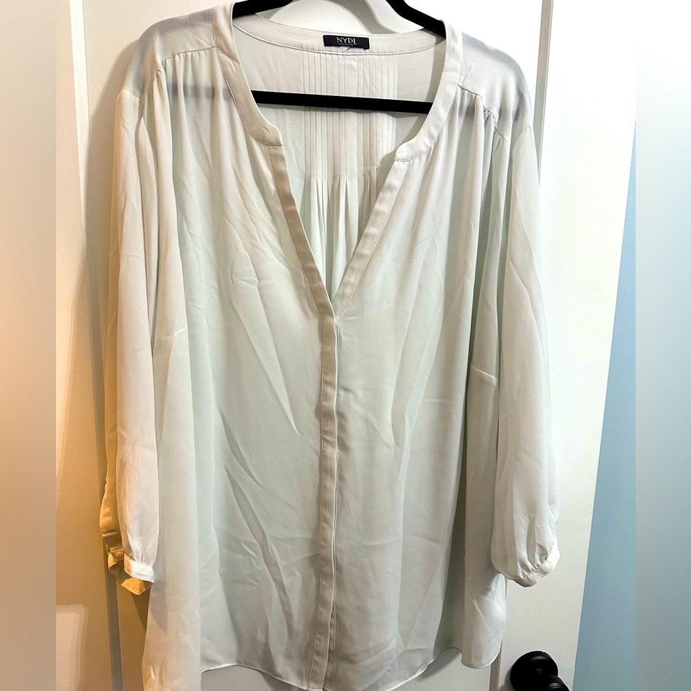 White lightweight pin tuck blouse